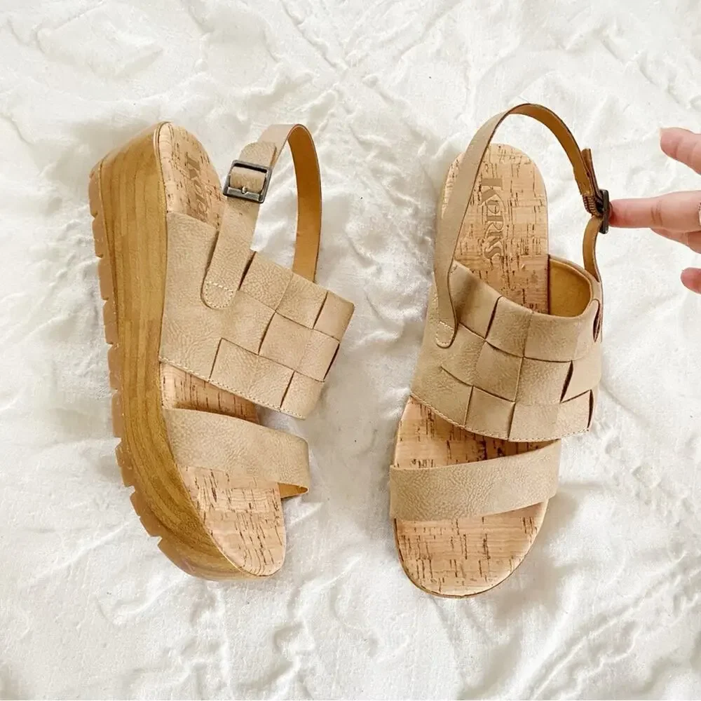 Korks Fraya Wedge Sandal Size 10 New